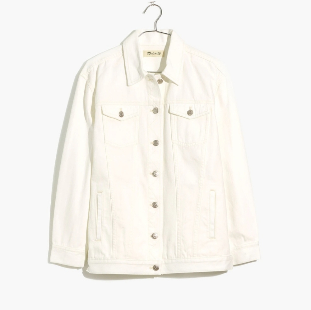 Madewell Women's White Denim Jacket oversized